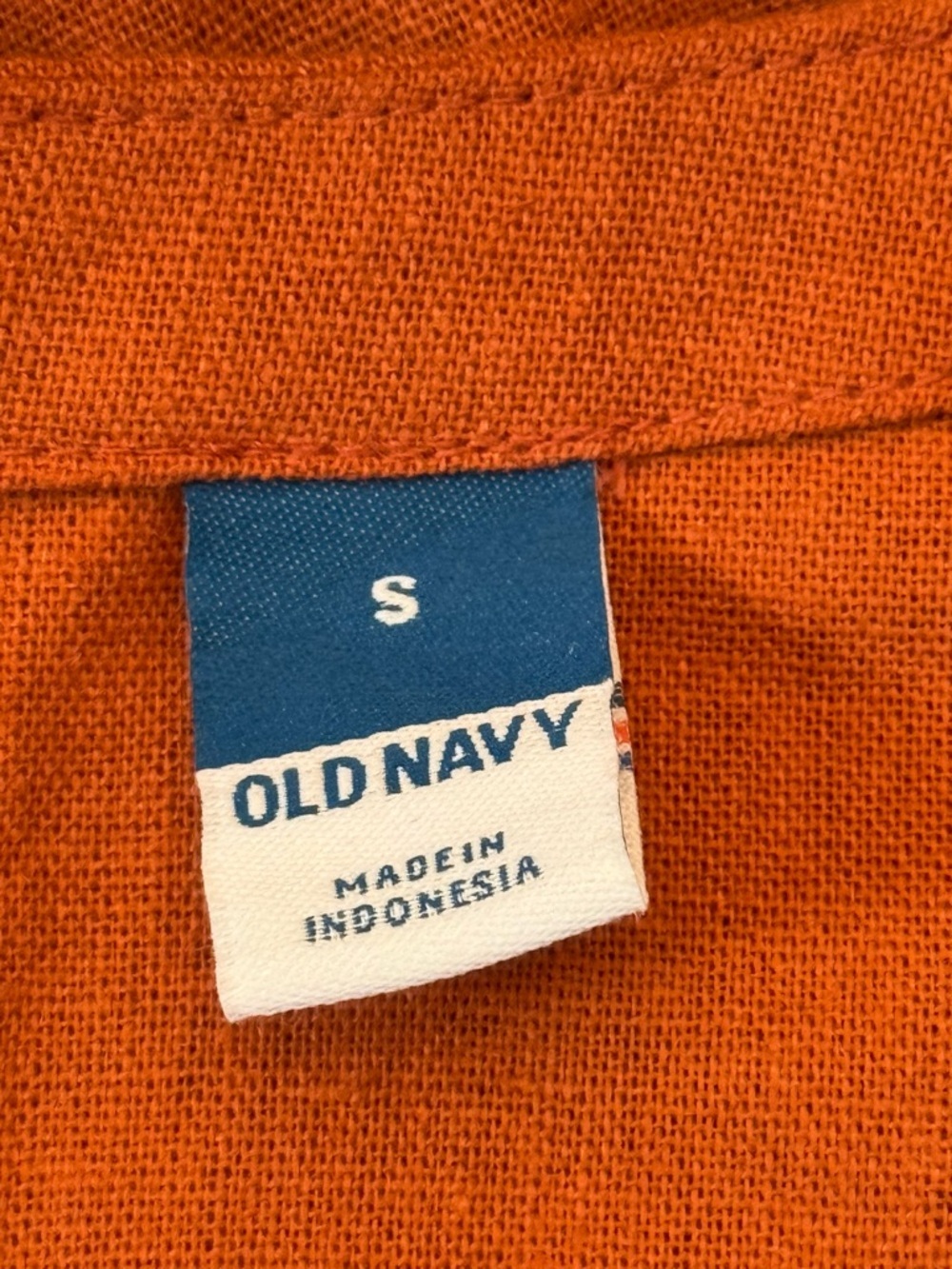 Old Navy Linen Blend Tank Dress Small Rust Orange Sleeveless Shift Dress - Picture 2 of 10